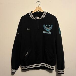 🦅 VINTAGE 90s MLB MAJESTIC L.I.C. EAGLES LETTERMAN VARSITY SPORTS JACKET 🦅